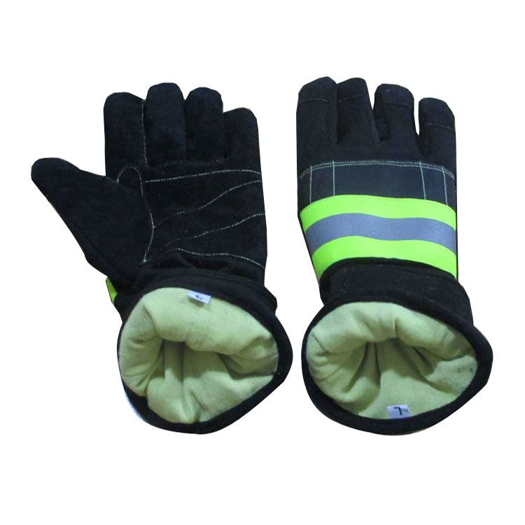 Custom Fire Fighting Gloves Fire Retard Water Proof 3 Layers Real Leather Fire Proof Coated